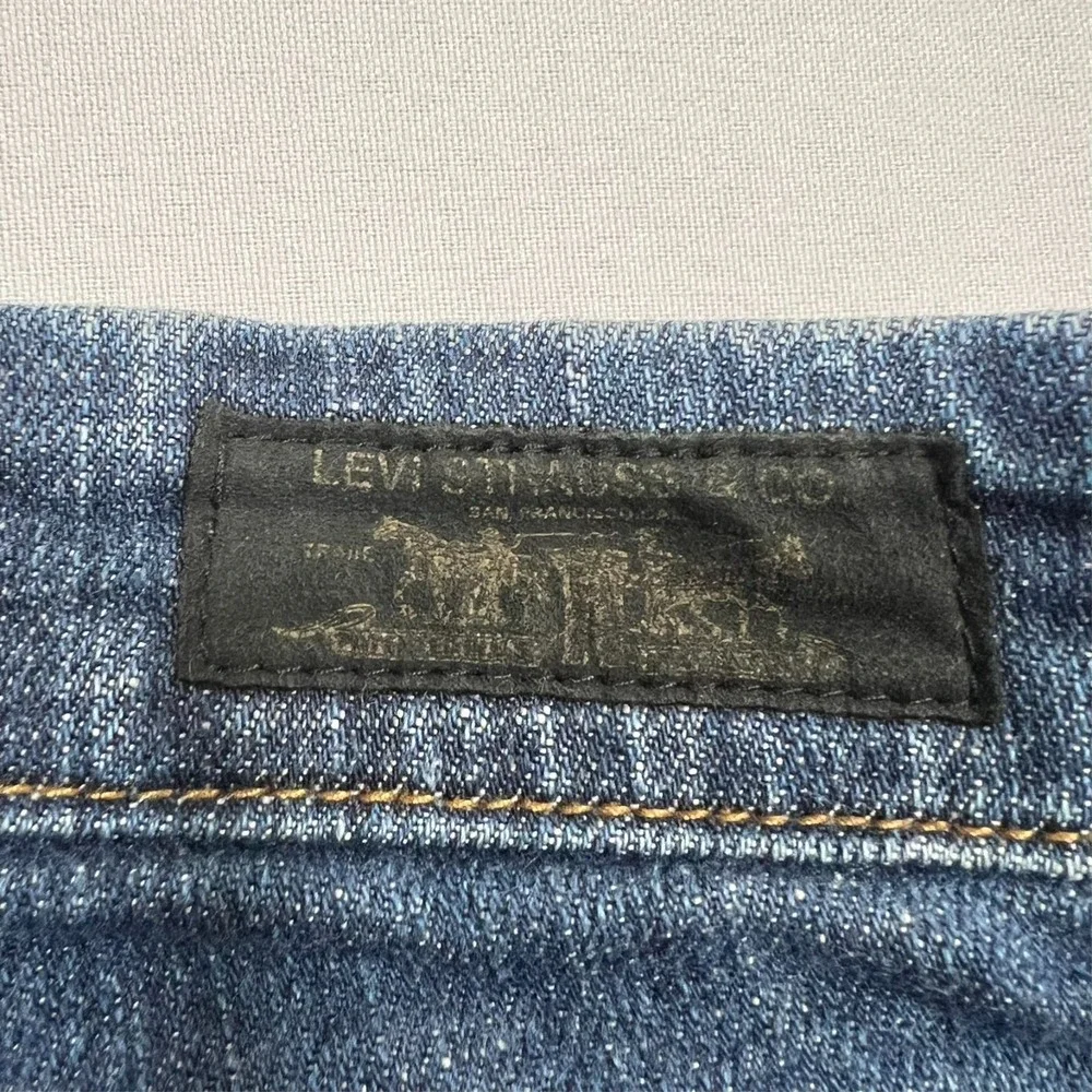 Y2K Levis 547 Platinum Flare Mid Rise Jeans Stretch Denim Flap Pocket Women's 12